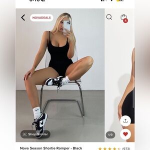 Black Fashion nova romper. NEVER WORN!